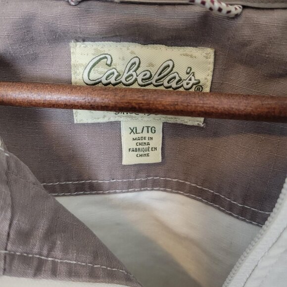 Women's Cabelas Jacket Full Zip 100% Cotten Hooded Off White Sz XL Lightweight - Picture 5 of 8